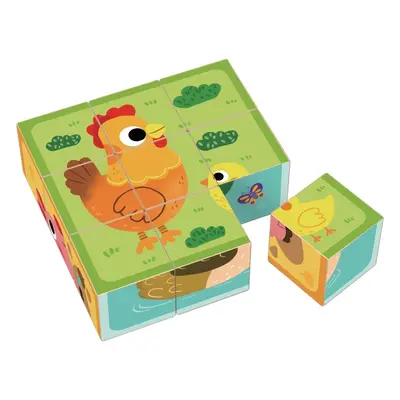 2Kids Toys Wooden Blocks Farm fakocka fából készült 12 m+ 9 db