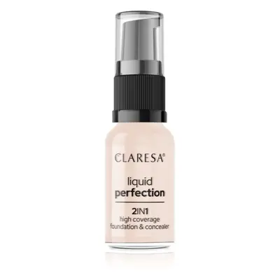 Claresa Liquid Perfection 2in1 Magas fedésű alapozó árnyalat 101 Light 18 g