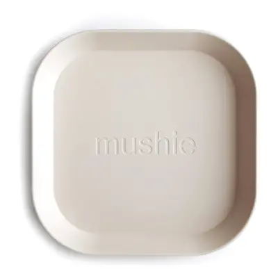 Mushie Square Dinnerware Plates tányér Ivory 2 db