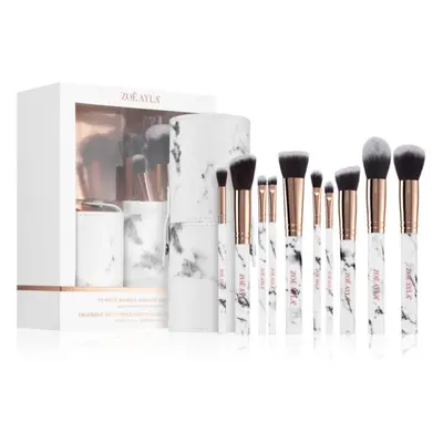 Zoë Ayla Makeup Brush Set Marble 10 Piece smink egyet szett