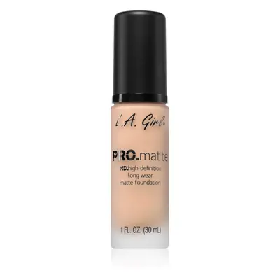 L.A. Girl Cosmetics PRO. Matte HD tartós alapozó matt hatással árnyalat Bisque 30 ml