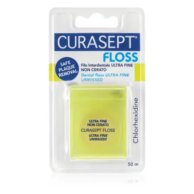 Curasept Dental Floss Ultra Fine Unwaxed viaszmentes fogselyem antibakteriális adalékkal 50 m