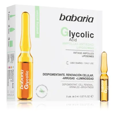 Babaria Glycolic Acid élénkitő szérum a ráncok ellen ampullákban 5x2 ml