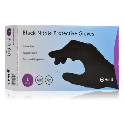 Holík Nitril Black púdermentes nitril védőkesztyű méret L 2x50 db