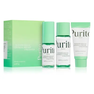 Purito Wonder Releaf Centella Mini Kit Unscented utazási készlet érzékeny és irritált bőrre