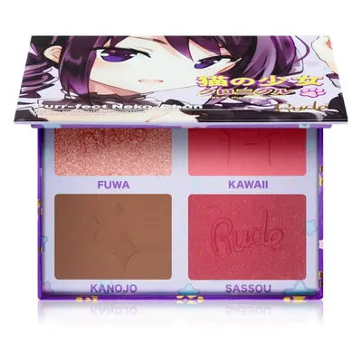 Rude Cosmetics Manga Face Palette multifunkciós arc paletta az arcra árnyalat Purr-fect Neko-Cha