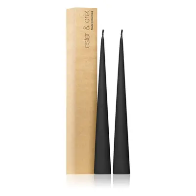 ester & erik cone candles raw black (no. 75) gyertya 2x37 cm