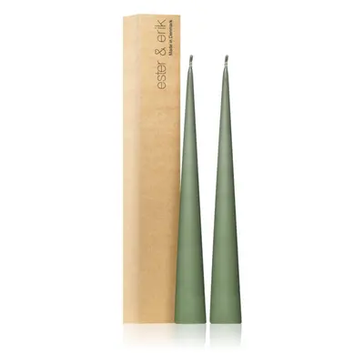 ester & erik cone candles green soil (no. 70) gyertya 2x37 cm