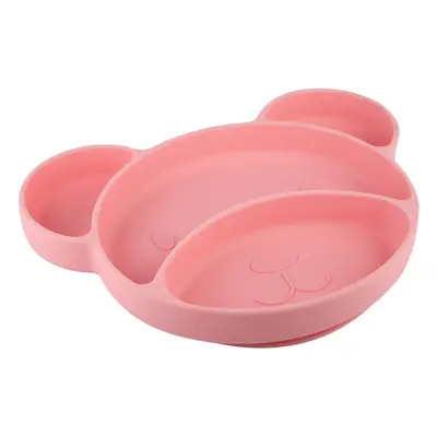 Canpol babies Suction plate Bear osztott tányér tapadókoronggal Pink 500 ml