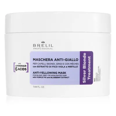 Brelil Professional Anti-yellowing Mask hajpakolás sárga tónusok ellen szőke és ősz hajra 220 ml