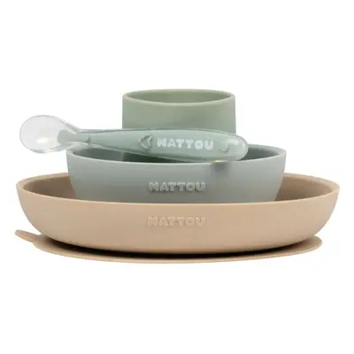 NATTOU Tableware Set of 4 Pieces etetőkészlet gyermekeknek Green 4 db