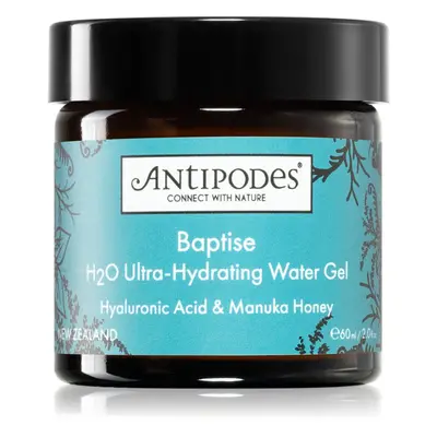 Antipodes Baptise H₂O Ultra-Hydrating Water Gel gyengéd és hidratáló géles krém az arcra 60 ml