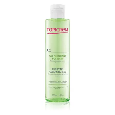 Topicrem AC Purifying Cleansing Gel mélyen tisztító gél zsíros és érzékeny bőrre 200 ml