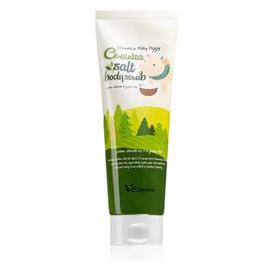 Elizavecca Milky Piggy Greentea Salt Body Scrub tisztító testpeeling zöld teával 300 ml