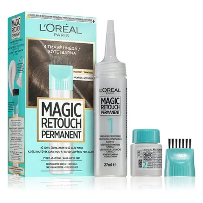 L’Oréal Paris Magic Retouch Permanent tonizáló festék a lenőtt hajra applikátorral árnyalat 4 DA