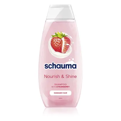 Schwarzkopf Schauma Nourish & Shine hajerősítő sampon a sérült hajra eper illattal 400 ml