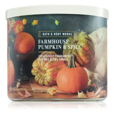 Bath & Body Works Farmhouse Pumpkin & Spice illatgyertya 411 g