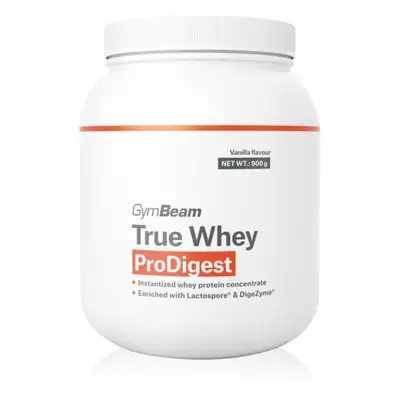 GymBeam True Whey ProDigest tejsavófehérje emésztőenzimeket tartalmaz íz Vanilla 900 g