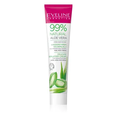 Eveline Cosmetics 99% Natural Aloe Vera nyugtató depiláló krém bikini vonal és hónalj 125 ml