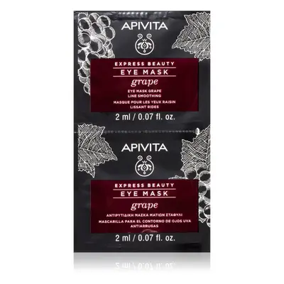 Apivita Express Beauty Line Smoothing Eye Mask Grape szemmaszk kisimító hatással 2 x 2 ml