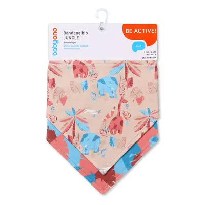 BabyOno Be Active Bandana Bib előke gyermekeknek születéstől kezdődően Jungle 2 db