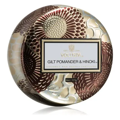 VOLUSPA Japonica Holiday Gilt Pomander & Hinoki illatgyertya alumínium dobozban 113 g