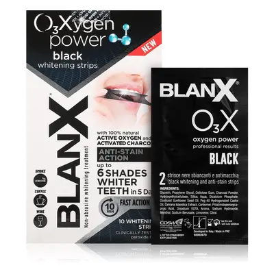 BlanX Oxygen Power Whitening Black Strips fogfehérítő szalag a fogakra 10 db