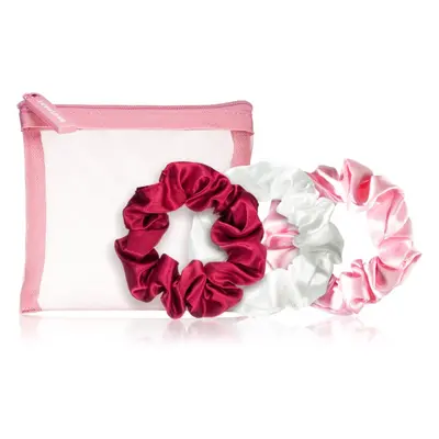 BrushArt Berry Scrunchie set hajgumiszett mini tokban White, Light pink, Dark pink