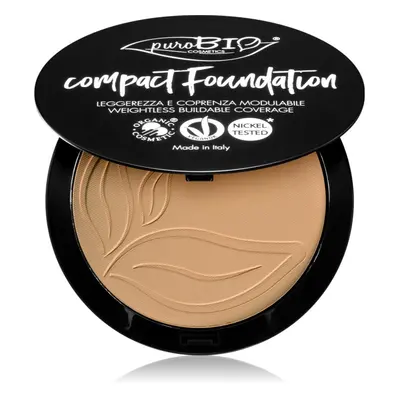 puroBIO Cosmetics Compact Foundation kompakt púderes alapozó SPF 10 árnyalat 03 9 g