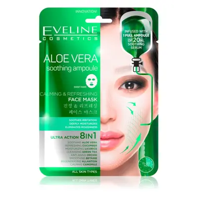 Eveline Cosmetics Sheet Mask Aloe Vera nyugtató és hidratáló maszk aloe verával 1 db