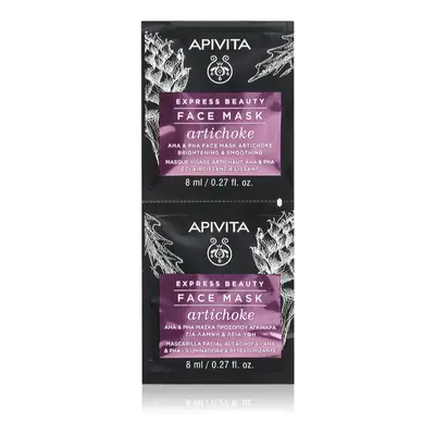 Apivita Express Beauty Brightening Face Mask Artichoke intenzív hidratáló maszk A.H.A.-val (Alph