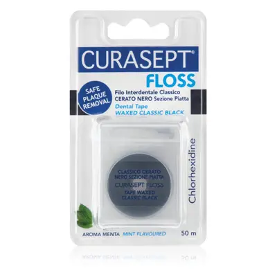 Curasept Dental Tape Waxed Classic Black fogászati viasz szalag antibakteriális adalékkal Mint 5