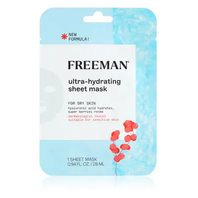 Freeman Essentials Hyaluronic Acid & Super Berries hidratáló gézmaszk száraz bőrre 28 ml