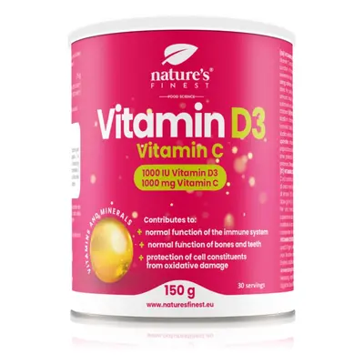 Natures Finest Vitamin D3 & Vitamin C italpor vitaminokkal 150 g