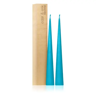 ester & erik cone candles turquoise (no. 56) gyertya 2x37 cm