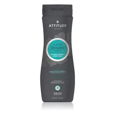 Attitude Super Leaves Scalp Care Black Willow & Aspen tusfürdő gél és sampon 2 in 1 uraknak 473 