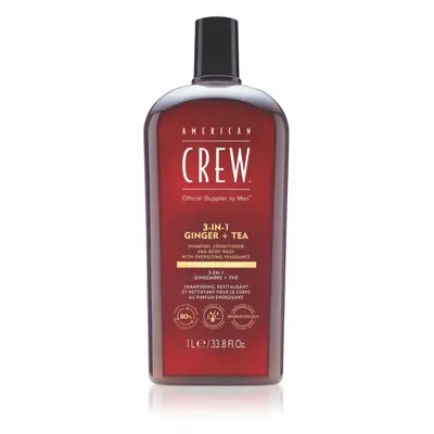 American Crew 3 in 1 Ginger + Tea 3 az 1 sampon, kondicionáló és tusfürdő uraknak 1000 ml