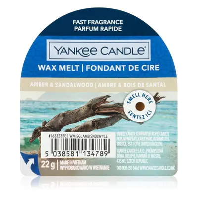 Yankee Candle Amber & Sandalwood illatos viasz aromalámpába 22 g