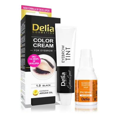 Delia Cosmetics Argan Oil szemöldökfesték árnyalat 1.0 Black 15 ml