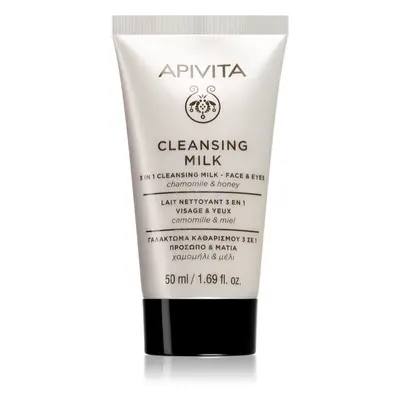 Apivita Cleansing Milk Face & Eyes tisztító tej 3 in 1 az arcra és a szemekre 50 ml