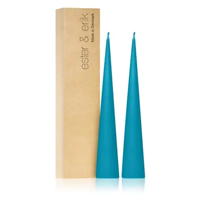 ester & erik cone candles turquoise (no. 56) gyertya 2x25 cm