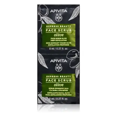 Apivita Express Beauty Exfoliating Face Scrub Olive intenzív tisztító peeling az arcra 2 x 8 ml