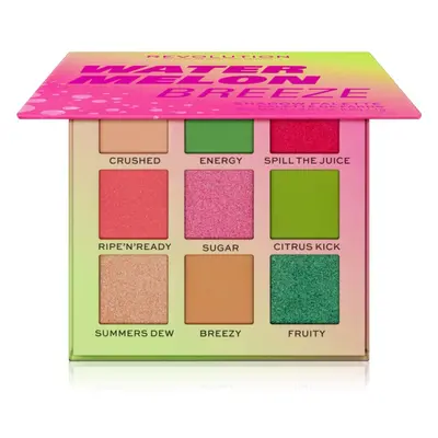 Makeup Revolution Hot Shot Watermelon szemhéjfesték paletta árnyalat Breeze 9 g