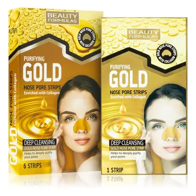 Beauty Formulas Gold tisztító tapasz az orr eltömődött pórusaira kollagénnel 6 db