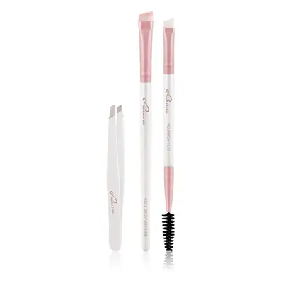 Luvia Cosmetics Prime Vegan Brow Kit Szemöldökformázó készlet Candy (Pearl White / Rose) 3 db