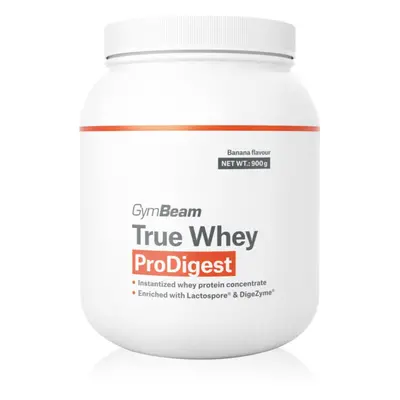 GymBeam True Whey ProDigest tejsavófehérje emésztőenzimeket tartalmaz íz Banana 900 g