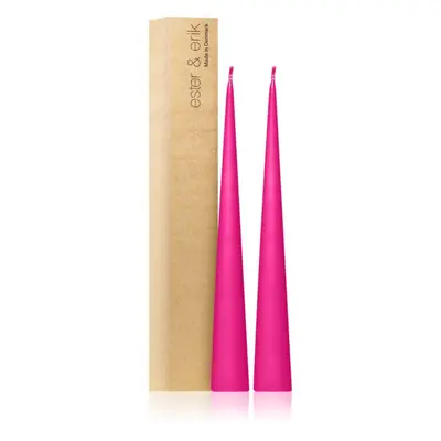 ester & erik cone candles clear pink (no. 41) gyertya 2x37 cm