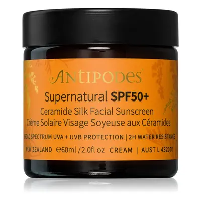 Antipodes Supernatural SPF50+ Ceramide Silk Facial Sunscreen ápoló arckrém ceramidokkal SPF 50+ 