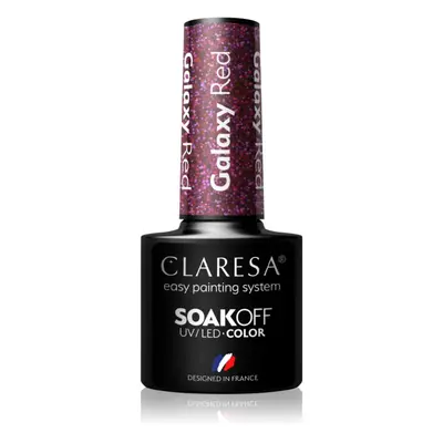 Claresa SoakOff UV/LED Color Galaxy géles körömlakk árnyalat Red 5 g