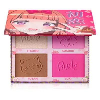 Rude Cosmetics Manga Face Palette multifunkciós arc paletta az arcra árnyalat Sweetheart Sawa-Ch